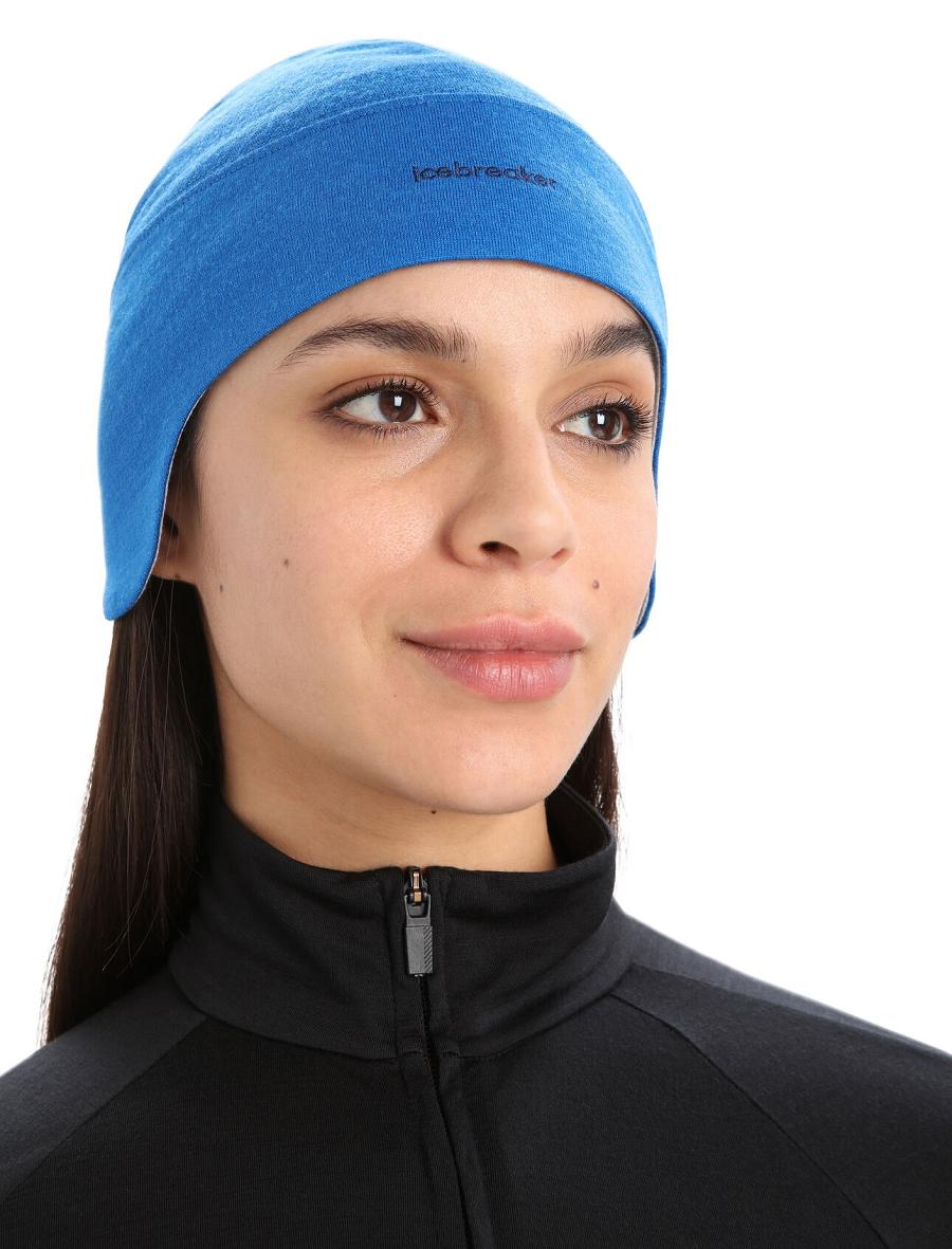 Men's Icebreaker Unisex Merino Quantum Beanie Hats Lazurite / Ether | CA 1862DFMN